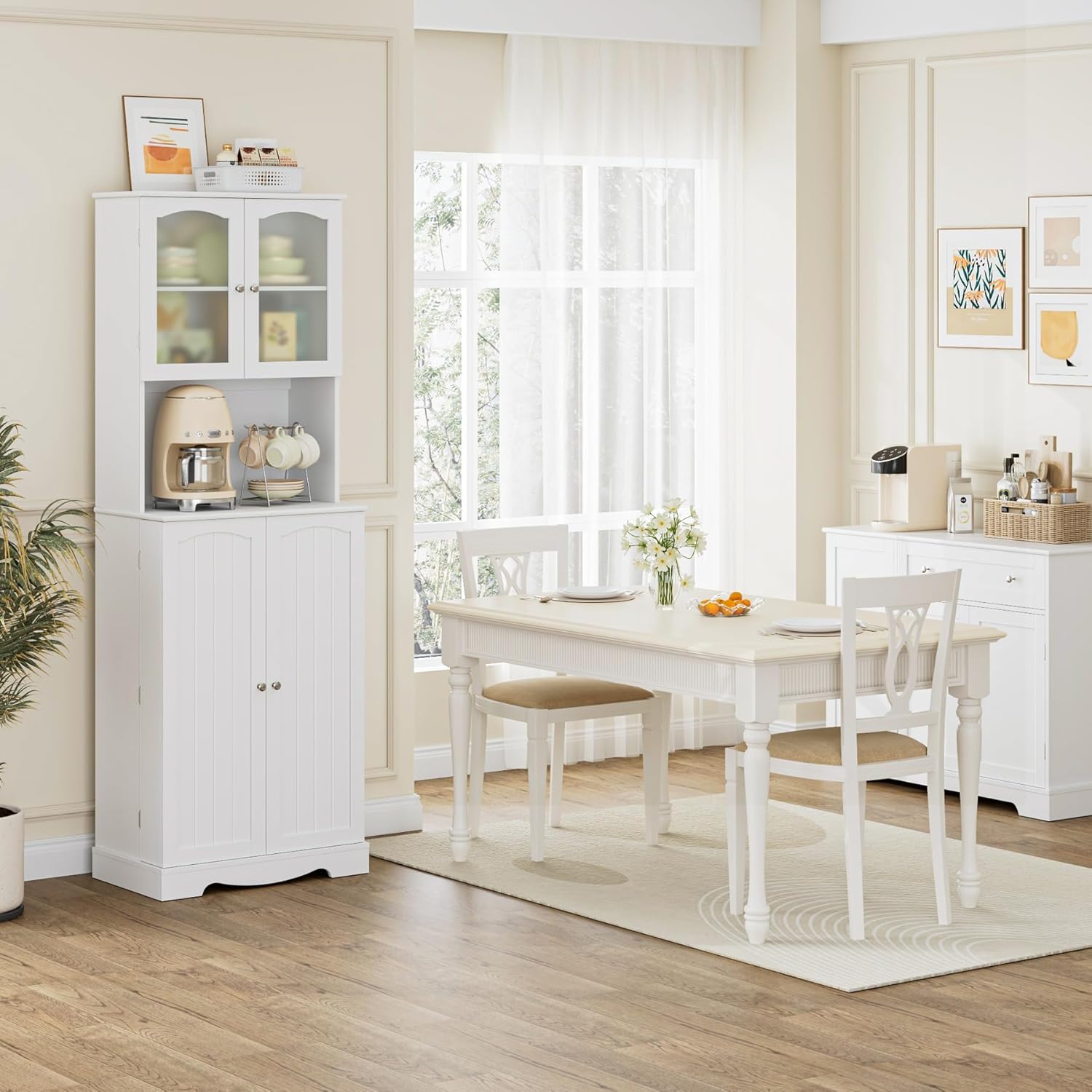 HOSTACK Cabinet Microwave Freestanding Adjustable
