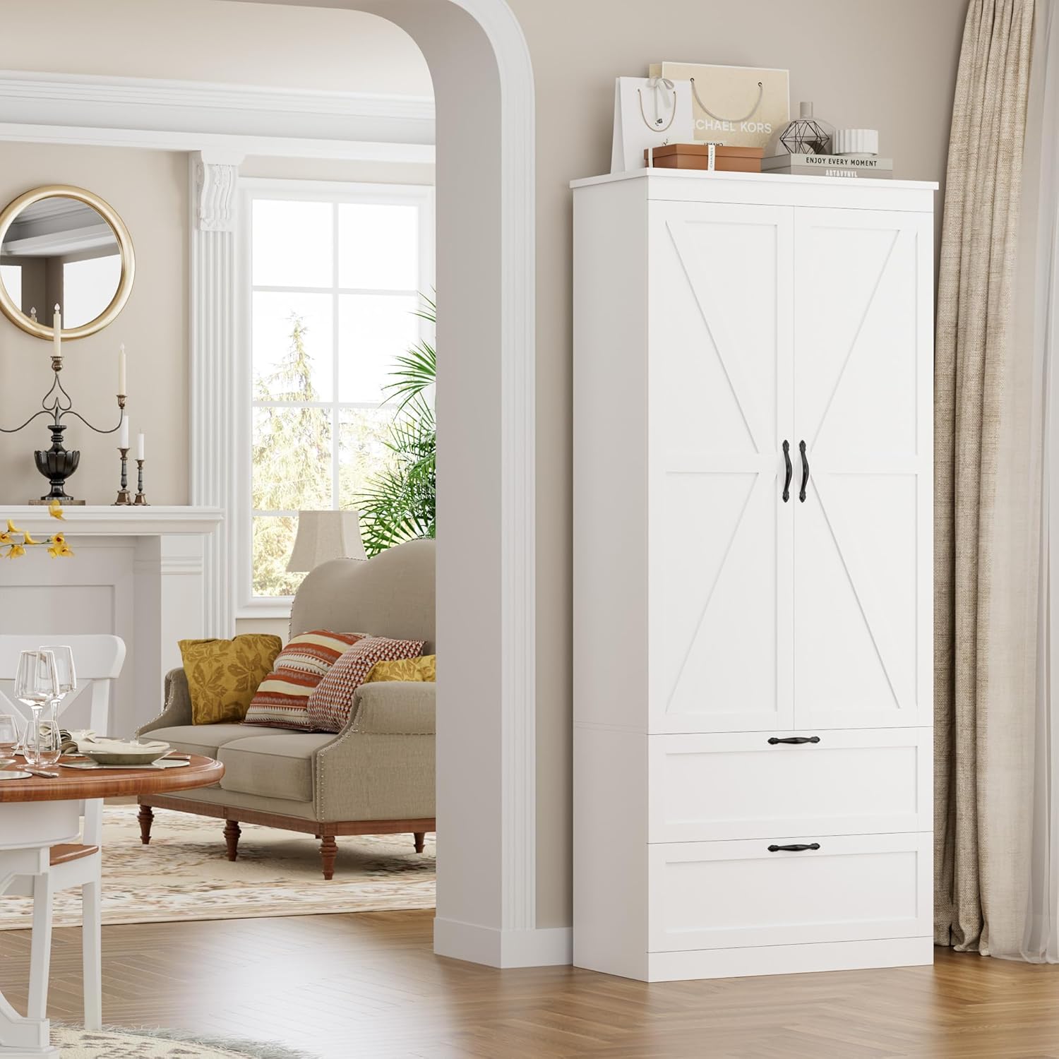 HOSTACK Kitchen Adjustable Farmhouse Cabinet