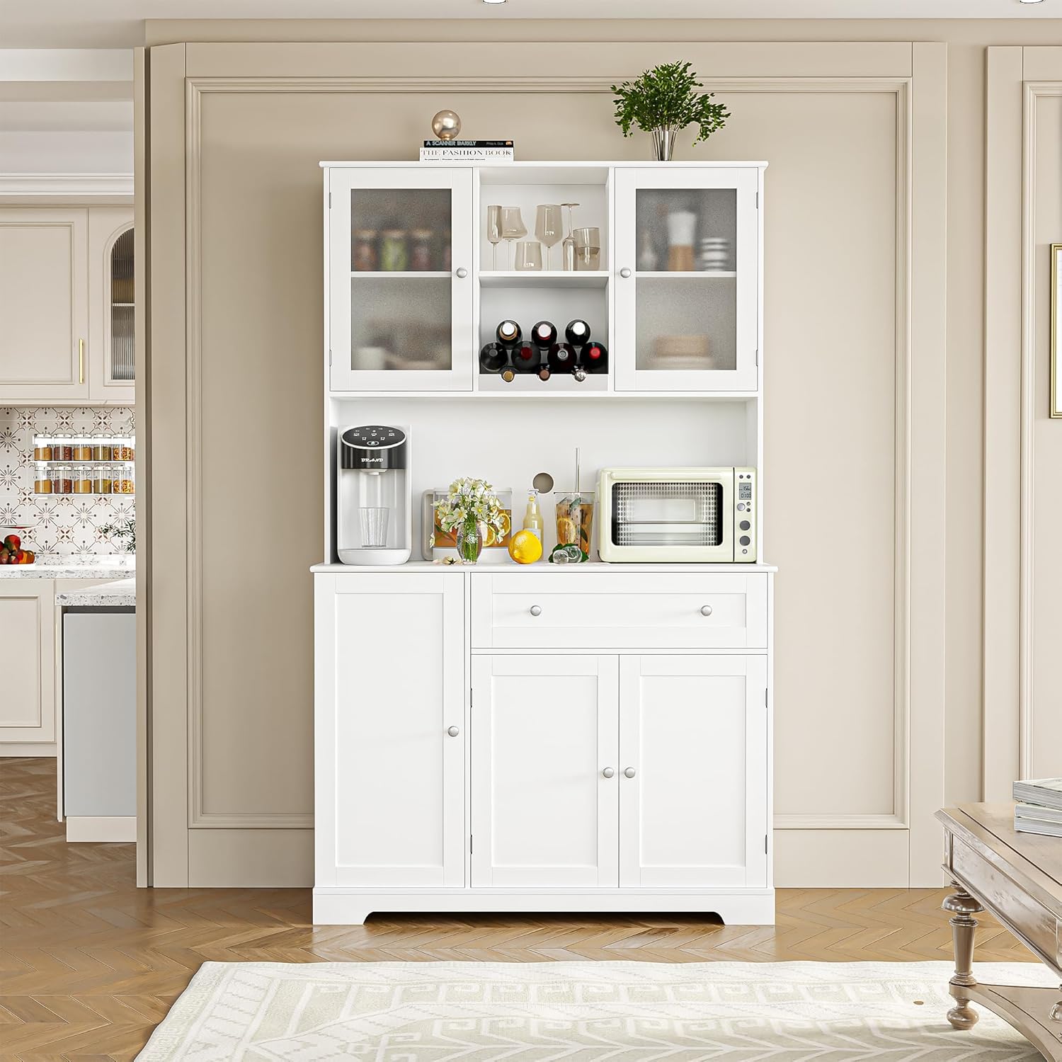 HOSTACK Kitchen Storage Cabinet Microwave